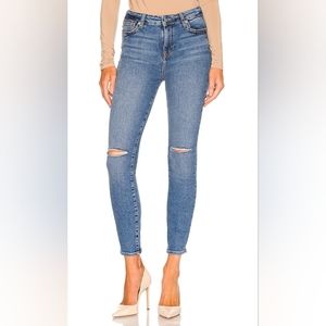 Lovers + Friends Ricky Skinny Jeans Marabella Wash Size 26 Knee Rip Distressed